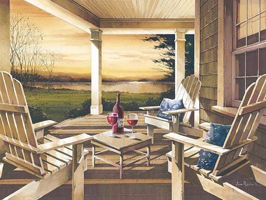 John Rossini JJR333 - Sunset with Wine - Porch, Wine, Sunset, Landscape from Penny Lane Publishing