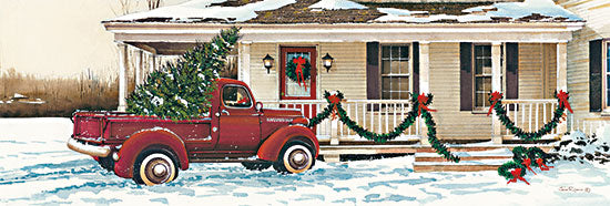 John Rossini JR354A - JR354A - Preparing for Christmas  - 36x12 House, Truck, Christmas Trees, Front Porch, Holidays, Snow from Penny Lane