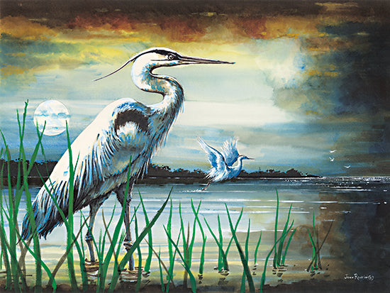 John Rossini JR411 - JR411 - Approaching Storm - 16x12 Coastal, Herons, Lake, Landscape, Coastal Birds from Penny Lane