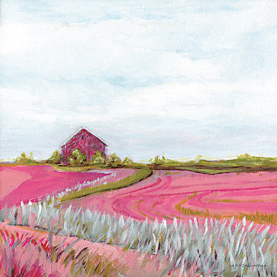 Kamdon Kreations KAM106 - KAM106 - Pink Fall Farm - 12x12 Pink Fall Farm, Farm, Abstract, Landscape, Contemporary from Penny Lane