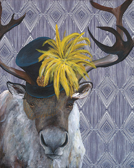 Kamdon Kreations KAM111 - KAM111 - Mrs. Caribou - 12x12 Caribou, Reindeer, Portrait, Hat, Whimsical from Penny Lane