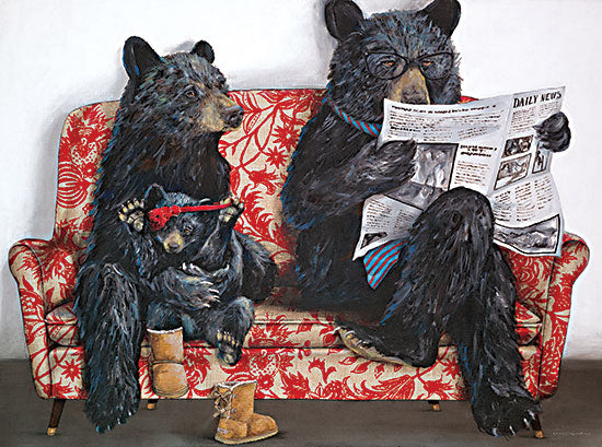 Kamdon Kreations KAM115 - KAM115 - Bear-ly Present - 16x12 Bears, Family, Whimsical, Couch, Leisure from Penny Lane
