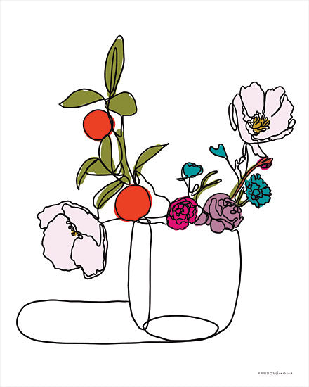 Kamdon Kreations KAM155 - KAM155 - Lines and Flowers - 12x16 Line Art, Vase, Flowers, Drawing, Abstract from Penny Lane