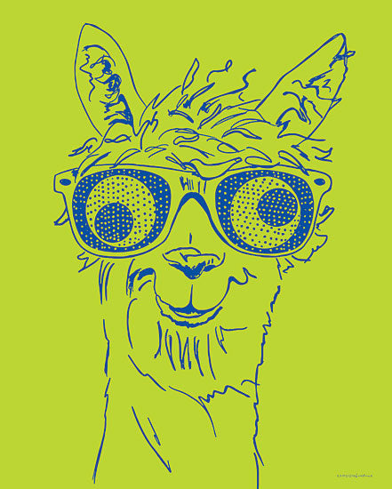 Kamdon Kreations KAM229 - KAM229 - I See You - 12x16 Alpaca, Humorous, Glasses, Abstract, Green, Blue, Animals from Penny Lane