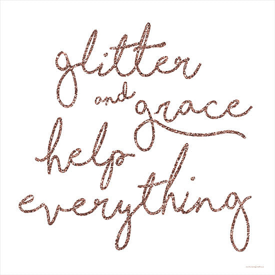 Kamdon Kreations KAM246 - KAM246 - Glitter and Grace - 12x12 Inspirational, Whimsical, Glitter and Grace Help Everything, Typography, Signs, Textual Art, Glitter from Penny Lane