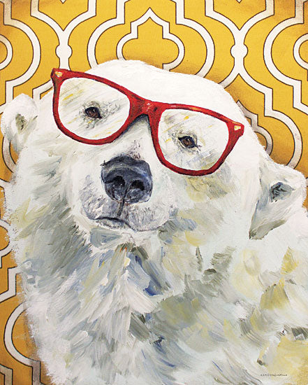 Kamdon Kreations KAM262 - KAM262 - Sally     - 12x16 Polar Bear, Glasses, Patterns, Animals, Bears, Whimsical from Penny Lane