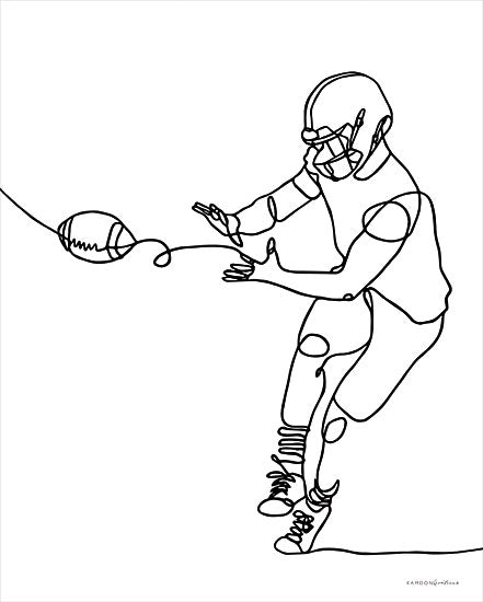 Kamdon Kreations KAM297 - KAM297 - Catch - 12x16 Football, Football Player, Line Drawing, Abstract, Contemporary from Penny Lane