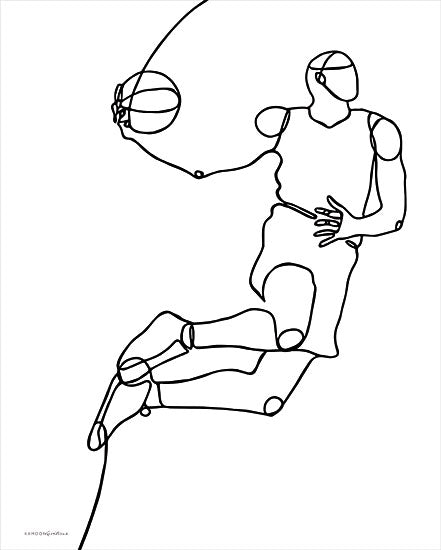 Kamdon Kreations KAM298 - KAM298 - Dunk - 12x16 Basketball, Basketball Player, Line Drawing, Abstract, Contemporary from Penny Lane
