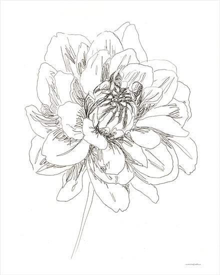 Kamdon Kreations KAM361 - KAM361 - The Center of things - 12x16 Flower, Sketch, Black & White from Penny Lane
