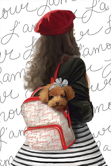 Kamdon Kreations KAM372 - KAM372 - L'amore - 12x18 Girl, Dog, Backpack, French, Figurative, Tween, Love from Penny Lane