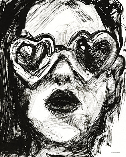 Kamdon Kreations KAM539 - KAM539 - Love Goggles - 12x16 Abstract, Love Glasses, Figurative, Black & White, Woman's Face, Contemporary from Penny Lane
