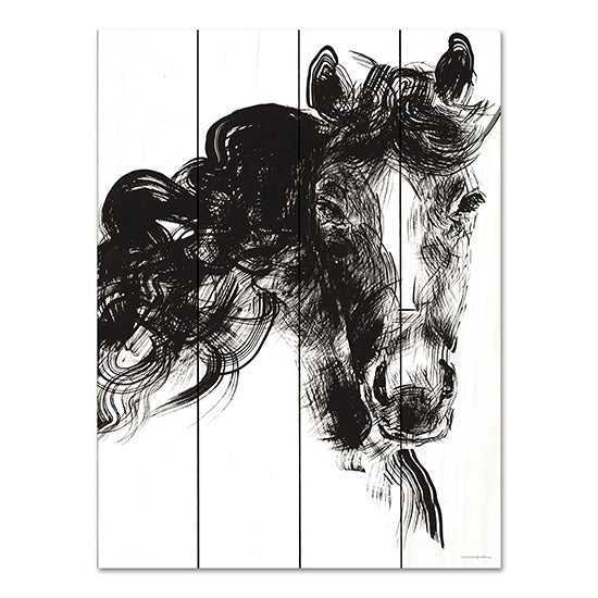 Kamdon Kreations KAM552PAL - KAM552PAL - Sweet Filly - 12x16 Abstract, Horse, Filly, Black & White, Contemporary from Penny Lane