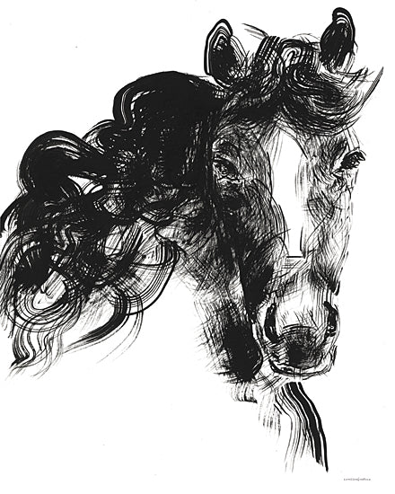 Kamdon Kreations KAM552 - KAM552 - Sweet Filly - 12x16 Abstract, Horse, Filly, Black & White, Contemporary from Penny Lane