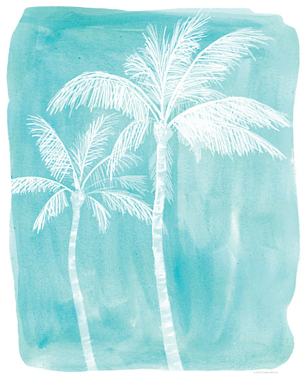 Kamdon Kreations KAM605 - KAM605 - Smell the Ocean - 12x16 Palm Trees, Abstract, Coastal, Blue & White, Tropical, Trees from Penny Lane