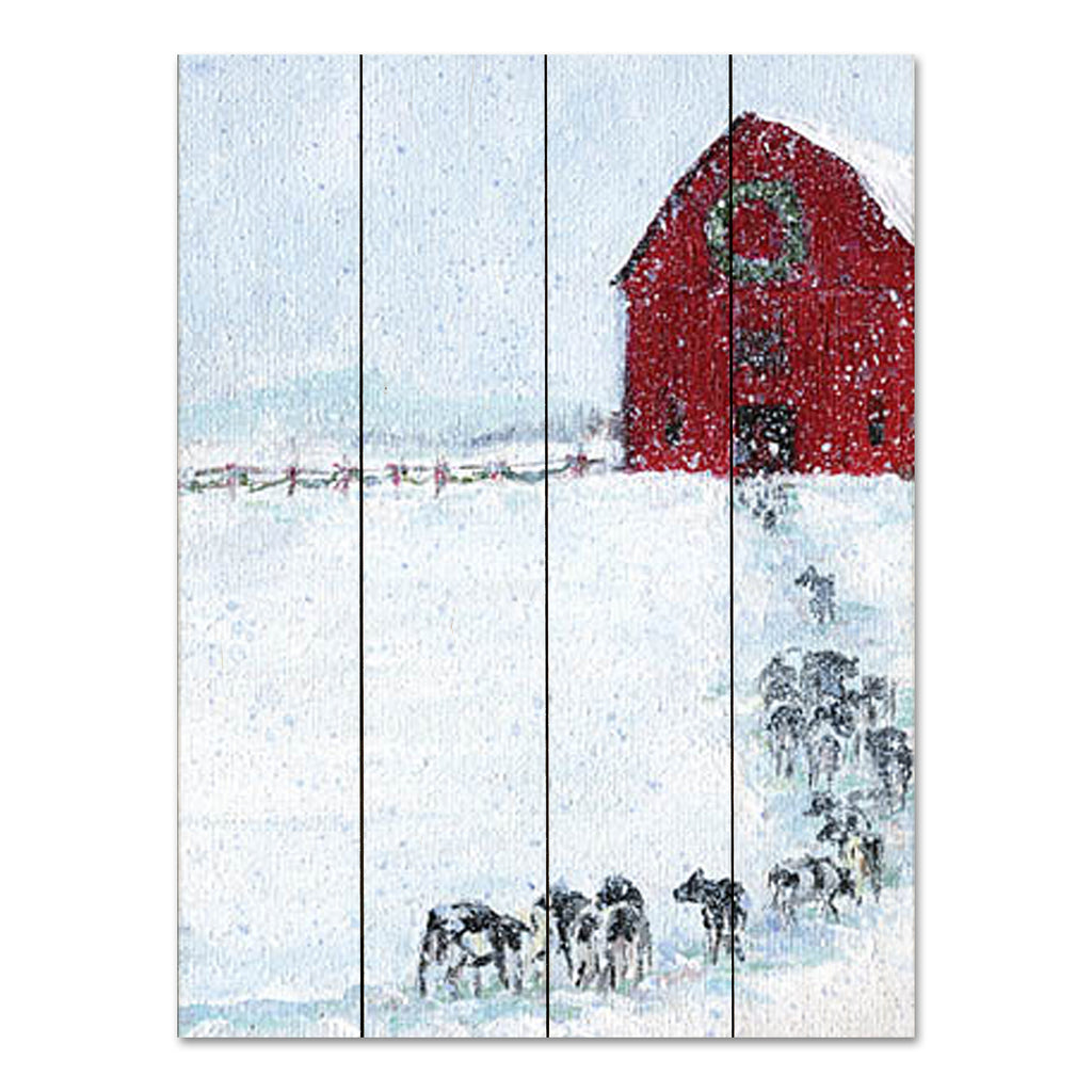 Kamdon Kreations KAM631PAL - KAM631PAL - Last Cow in Before Christmas - 16x12 Winter, Barn, Farm, Cows, Cowing Coming Home, Path, Christmas, Christmas Decorations, Snow from Penny Lane