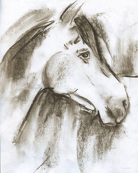 Kamdon Kreations KAM654 - KAM654 - Big Red - 12x16 Horse, Abstract, Drawing Print, Black & White from Penny Lane