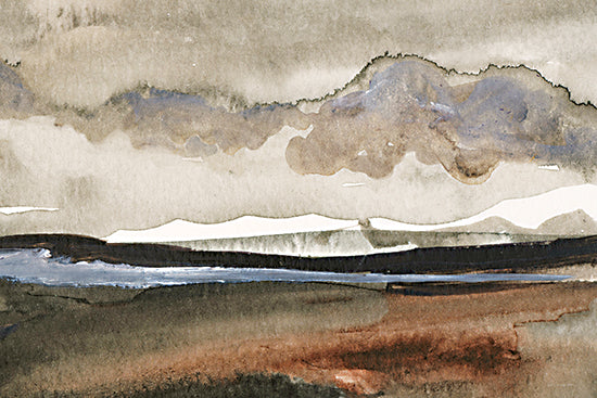 Kamdon Kreations KAM701 - KAM701 - Last Bit of Snow - 18x12 Abstract, Landscape, Mountains,  River, Clouds, Brown, White from Penny Lane