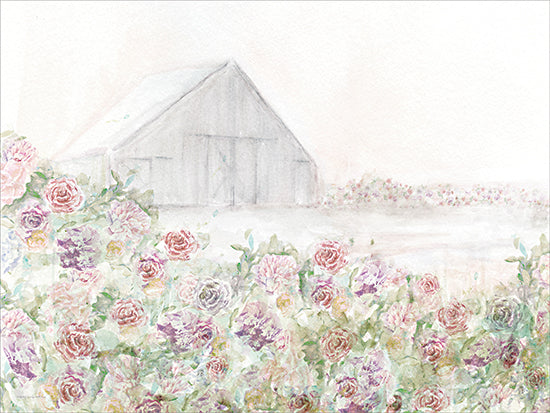 Kamdon Kreations KAM725 - KAM725 - New Morning - 16x12 Farm, Flower Farm, Barn, White Barn, Spring Flowers, Morning, Landscape, Field of Flowers from Penny Lane
