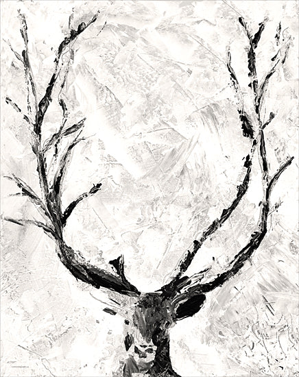 Kamdon Kreations KAM732 - KAM732 - Off Kilter - 12x16 Deer, Antlers, Drawing Print, Abstract, Black & White from Penny Lane