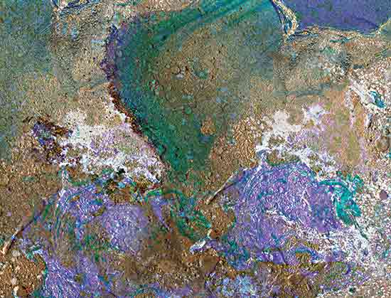 Kamdon Kreations KAM947 - KAM947 - Top Perspective - 16x12 Abstract, Purple, Gold, Green, Textured, Contemporary from Penny Lane