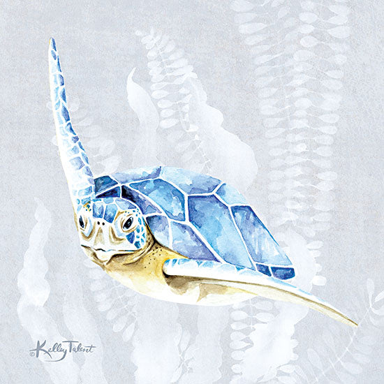 Kelley Talent KEL265 - KEL265 - Sea Turtle II - 12x12 Sea Turtle, Turtle, Aquatic Animals, Coastal, Blue & White from Penny Lane