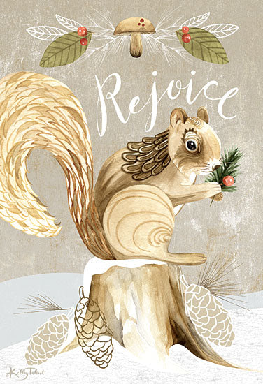 Kelley Talent KEL267 - KEL267 - Woodland Christmas Squirrel - 12x16 Squirrel, Woodland, Christmas, Holidays, Nature, Rejoice, Typography, Signs from Penny Lane