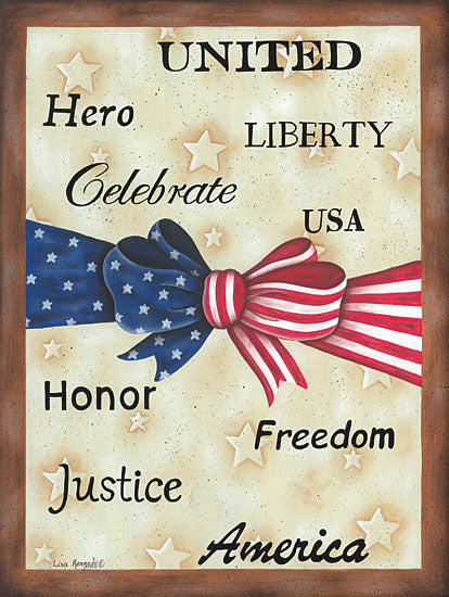 Lisa Kennedy KEN1179 - KEN1179 - United - 12x16 Patriotic, Americana, Bow, America, July 4th from Penny Lane