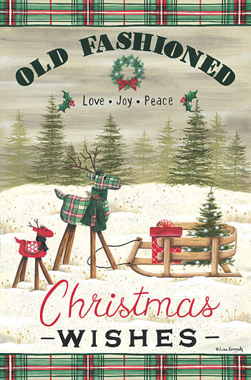 Lisa Kennedy KEN1181 - KEN1181 - Christmas Wishes - 12x18 Christmas Wishes, Holidays, Christmas, Deer, Sled, Whimsical, Trees, Signs from Penny Lane