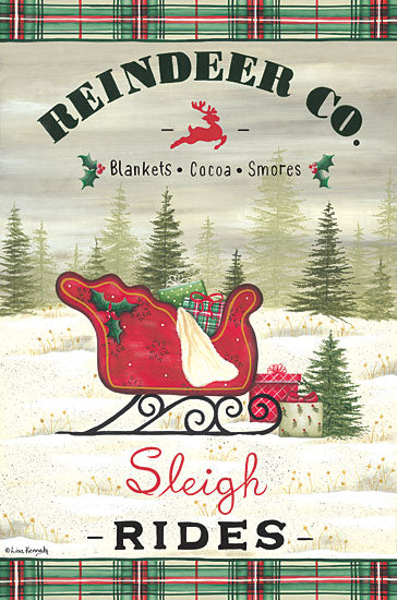 Lisa Kennedy KEN1182 - KEN1182 - Sleigh Rides - 12x18 Sleigh Rides, Christmas, Holidays, Sleigh, Trees, Winter, Signs from Penny Lane