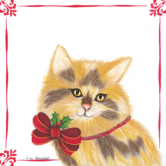 Lisa Kennedy KEN1208 - KEN1208 - Christmas Kitten - 12x12 Kitten, Cat, Pet, Christmas, Holidays, Ribbon, Portrait, Animals from Penny Lane