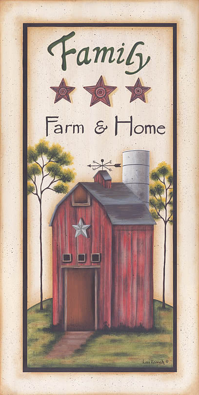 Lisa Kennedy KEN485A - Family Farm & Home - Saltbox House, Trees, Barn Stars, Signs, Family from Penny Lane Publishing