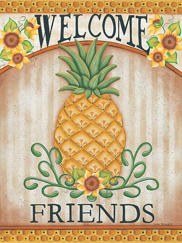 Lisa Kennedy KEN938 - Welcome Friends Pineapple - Pineapple, Welcome, Friends, Signs from Penny Lane Publishing