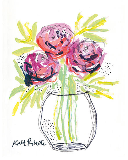Kait Roberts KR521 - KR521 - How About We Just Sing Forever - 12x16 Flowers, Clear Vase, Purple Flowers, Abstract from Penny Lane