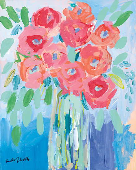 Kait Roberts KR525 - KR525 - Hugs & Kisses - 12x16 Flowers, Abstract, Pink Flowers, Vase from Penny Lane