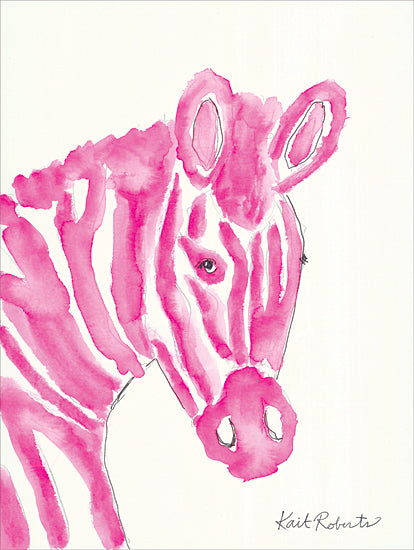 Kait Roberts KR546 - KR546 - Sabrina the Zebra - 12x16 Zebra, Pink Zebra, Abstract, Watercolor from Penny Lane
