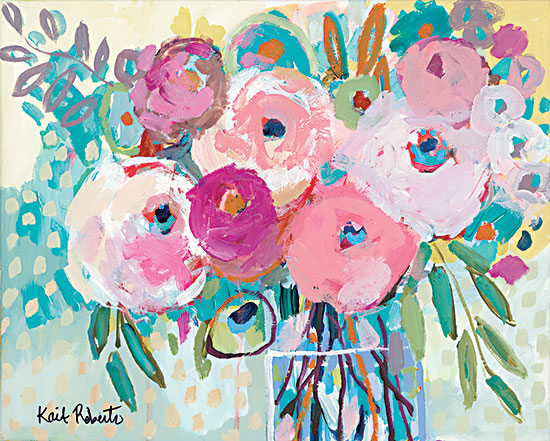 Kait Roberts KR669 - KR669 - Bloom Where You are Planted - 16x12 Abstract, Flowers, Bouquet, Bright Colors, Vase, Eclectic, Contemporary from Penny Lane