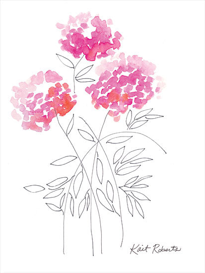Kait Roberts KR751 - KR751 - Touch of Color - 12x16 Pink Flowers, Abstract, Blooms, Botanical, Blossoms, Sketch from Penny Lane