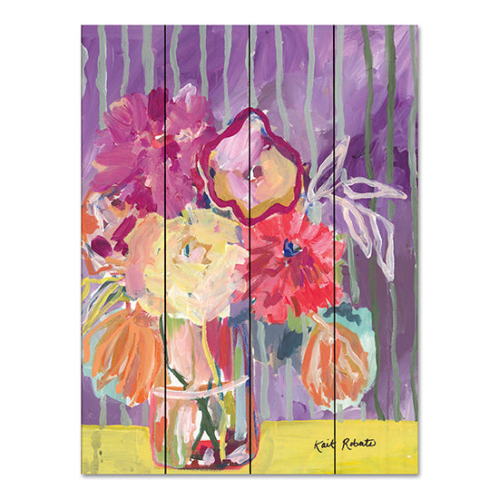 Kait Roberts KR832PAL - KR832PAL - Unexpected Gift - 12x16 Abstract, Flowers, Bouquet, Purple, Gold, Vibrant Colors, Contemporary from Penny Lane