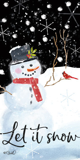 Kate Sherrill KS145 - KS145 - Let It Snow - 9x18 Let It Snow, Snowman, Snow, Winter, Cardinal, Whimsical, Signs from Penny Lane