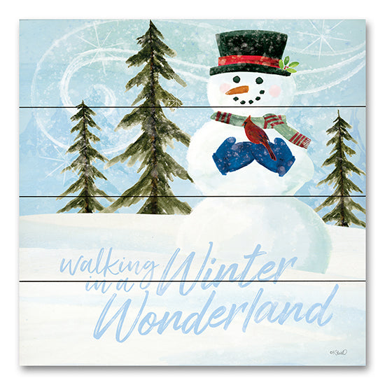 Kate Sherrill KS233PAL - KS233PAL - Walking in a Winter Wonderland - 12x12 Walking in a Winter Wonderland, Snowman, Winter, Typography, Signs from Penny Lane