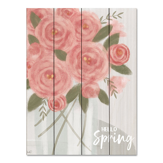 Kate Sherrill KS244PAL - KS244PAL - Hello Spring - 12x16 Hello Spring, Flowers, Bouquet, Pink Flowers, Signs, Typography, Spring from Penny Lane