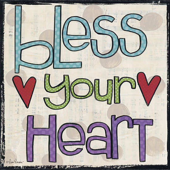 Lisa Larson LAR339 - Bless Your Heart - Heart, Typography, Signs from Penny Lane Publishing