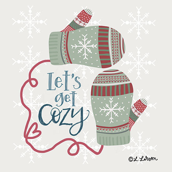 Lisa Larson LAR474 - LAR474 - Let's Get Cozy Mittens - 12x12 Let's Get Cozy, Mittens, Winter, Typography, Signs, Gloves, Snowflakes from Penny Lane
