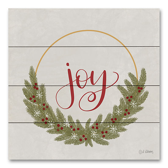Lisa Larson LAR475PAL - LAR475PAL - Joy Wreath - 12x12 Joy Wreath, Christmas, Holidays, Joy, Berries, Pine Needles, Signs from Penny Lane