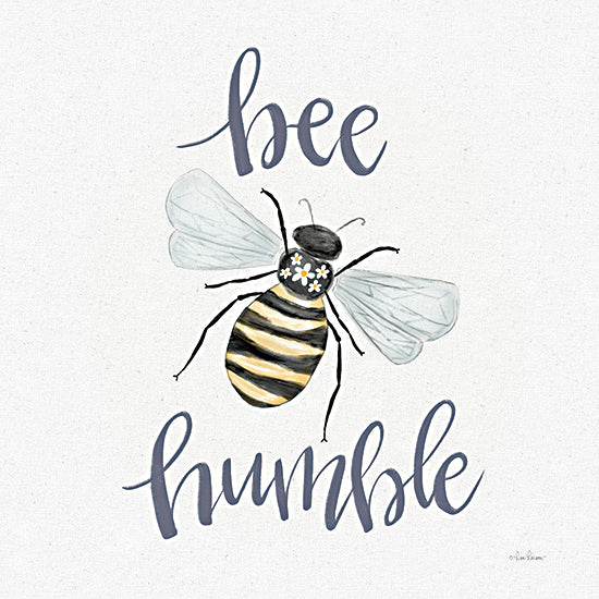 Lisa Larson LAR480 - LAR480 - Bee Humble     - 12x12 Whimsical, Inspirational, Bee Humble, Typography, Signs, Textual Art, Bee, Flowers  from Penny Lane