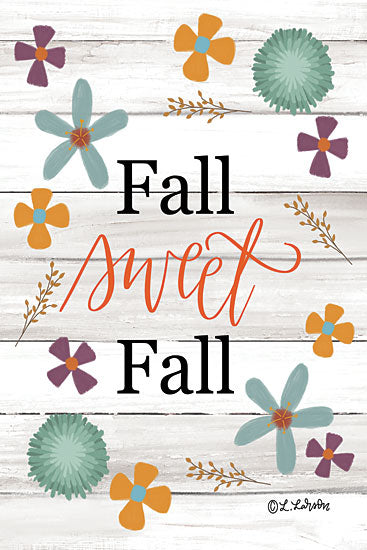 Lisa Larson LAR505 - LAR505 - Fall Sweet Fall - 12x16 Fall, Autumn, Signs, Typography, Flowers, Wood Background from Penny Lane