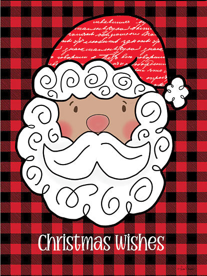 Lisa Larson LAR573 - LAR573 - Christmas Wishes - 12x16 Christmas, Holidays, Whimsical, Santa Claus, Black & Red Plaid, Christmas Wishes, Typography, Signs, Textual Art, Lodge, Winter from Penny Lane
