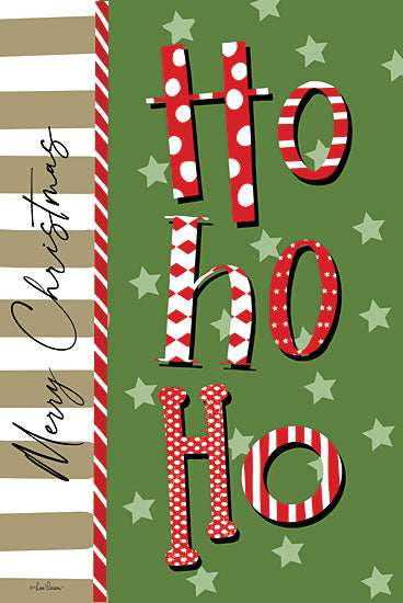 Lisa Larson LAR578 - LAR578 - Merry Christmas Ho Ho Ho - 12x18 Christmas, Holidays, Merry Christmas, Typography, Signs, Textual Art, HO HO HO, Stars, Stripes, Patterns from Penny Lane