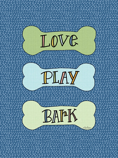 Lisa Larson LAR585 - LAR585 - Dogs - Love, Play, Bark - 12x16 Typography, Signs, Textual Art, Pets, Dogs, Animals, Love, Play, Bark, Animal Loves, Pet Lovers, Triptych from Penny Lane