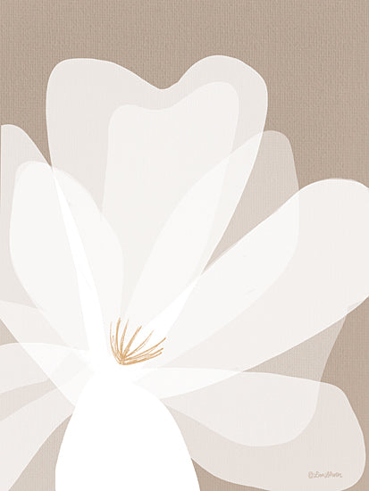 Lisa Larson LAR608 - LAR608 - Simple Elegance I - 12x16 Flower, White Flower, Shadow, Tan Background, Simple Elegance from Penny Lane